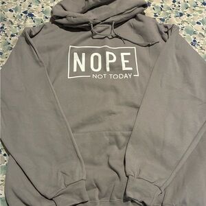 Jerzees Gray Hoodie with 'NOPE NOT TODAY' Design
